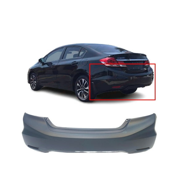 DCP Primed Rear Bumper Cover for 2013 2014 2015 Honda Civic Sedan / Hybrid 13-15