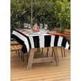 thumbnail image 3 of Outdoor Tablecloth with Umbrella Hole for Patio/Picnic/Party/Camping, Black White Striped Waterproof Table Cloth Rectangle Table Cover Washable, Football Stripes Farmhouse Art (60"x 84"), 3 of 8