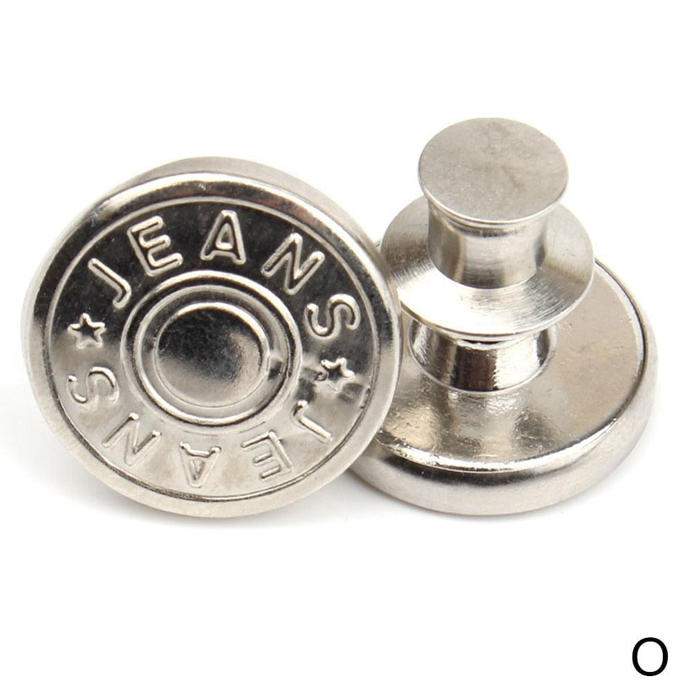 Retractable Instant Jeans Button Pins Replacement Removable No Sew Stapleless Metal Buttons for Pants Sewing Crafts DIY Clothes O9S1