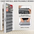 thumbnail image 3 of ZOWWKLLY Over the Door Shoe Organizer, Hanging Shoes Organizer with 40 Breathable Mesh Pockets, Large Capacity Shoe Rack for Closet, Non-woven Fabric Space Saving Hanging Storage Holder,Grey, 3 of 7