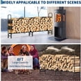 thumbnail image 4 of Bingirl 8Ft Outdoor Indoor Firewood Rack Holder Black, 4 of 7