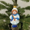 thumbnail image 3 of STP Goods Snow Maiden Glass Christmas Ornament 4.33" (11 cm) Hand-Painted Christmas Tree Ornament Collectible Christmas Tree Hanging Decoration, Blue and White, 3 of 5