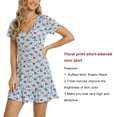 thumbnail image 2 of Sonducket Vestidos acampanados para mujer, Sexy de manga corta a la moda para mujer, vestido holgado de diario con estampado Floral de cintura Vestidos Caqui S, 2 of 6