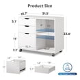 thumbnail image 6 of [Christmas Sale] 3-Drawer Wood File Cabinet, Mobile Lateral Filing Cabinet, Printer Stand with Open Storage Shelves for Home Office, White, 6 of 6