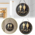 thumbnail image 1 of Bathroom Sign Hanging Wooden Door Restroom Indicator Plaque for Home Living Room Indoor, 1 of 7