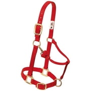 Weaver 3/4” Original Adjustable Weaning Horse Halter – Durable Nylon, Adjustable Fit, Red