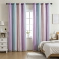 thumbnail image 5 of Topukaiba Blackout Curtains with Sheer Overlay Mix and Match Double Layer Thermal Insulated Window Panels 52 inch for Living Room Bedroom Drapes with Grommet Top,52"x40",Multicolor-C, 5 of 6
