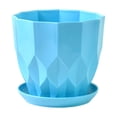 thumbnail image 2 of Hyknon 5.5 Inch Planter Pot with Saucer, Modern Indoor Plastic Plant Pot for Herbs and Flowers, Lightweight Flower Pot Container for Home Office Desk Window Sill Decor, 2 of 6