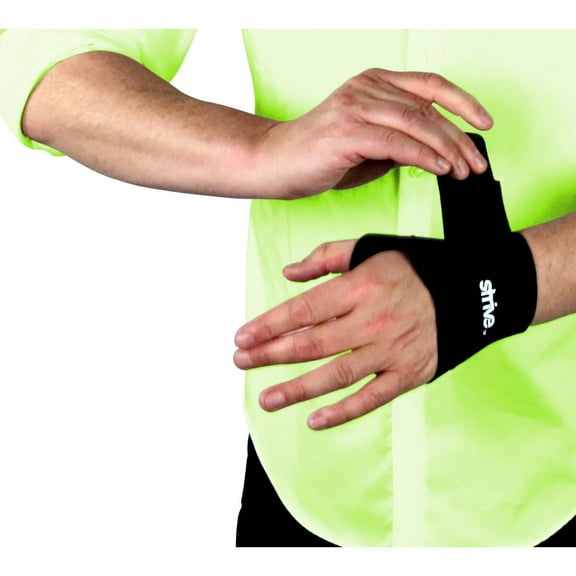 Strive Elastic Compression Therapy Wrap for Left Wrist Brace, Black, Unisex