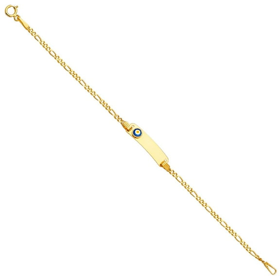 14K Baby ID Bracelet w/Evil Eye - 6"