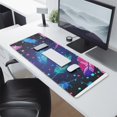 thumbnail image 2 of Long Mouse Pads for Desk,Neon Feather with Dots Pattern Desk Mats on Top Of Desks, Desk Mouse Pad Extra Large with 3mm Non-Slip Base and Stitched Edge for Gaming,Office,Work,Home 31.5"x11.8", 2 of 6