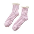 thumbnail image 1 of 3PCS Women Autumn Winter Cute Solid Color Coral Fleece Socks Warm Socks, 1 of 9
