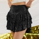 thumbnail image 1 of Vestido Falda holgada de cintura alta plisada para mujer traje diario de color sólido Ygjytge Negro T XS para Mujer, 1 of 6