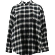 Chaps Mens Regular Fit Long Sleeve Button-Down Shirt Black Plaid 3XLT NEW 002167