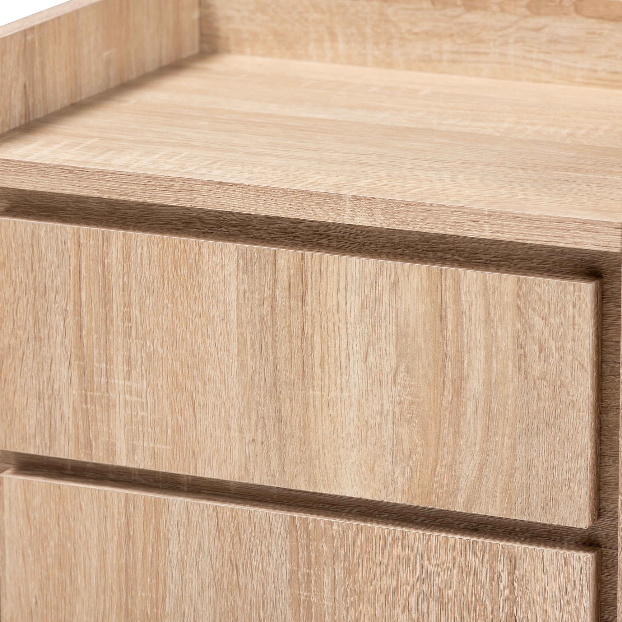 Baxton Studio Hale Modern and Contemporary Oak Finished Wood 2-Drawer Nightstand