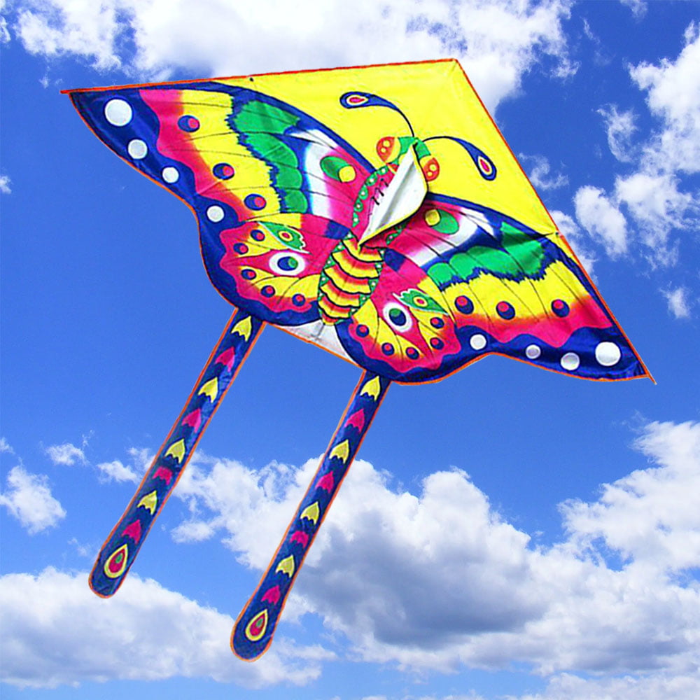 Activities Beach Trip Includes 15m Kite String with Plastic Handle Butterfly Kite Colorful Flying Kite Easy to Assemble and Fly for Children Outdoor Game