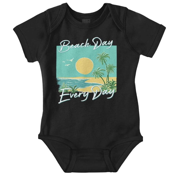 Retro Summer Beach Day Every Day Romper Boys or Girls Infant Baby Brisco Brands NB