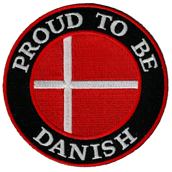 Proud To Be Danish Iron-On Embroidered Biker Patch