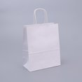 thumbnail image 3 of Bolsas de regalo de papel Kraft con asas, 10/20/30/50 unidades, para compras, manualidades, color marrón y blanco, para fiestas, suministros navideños, 3 of 5