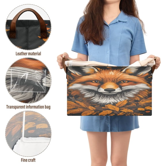 BZSMCE Collapsible Fabric Cube Storage Bins Fox Head Pattern Design Pattern Storage Box