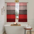 thumbnail image 6 of Sheer Curtain 63 Inch Length 2 Panels Light Filtering Window Curtain Farmhouse Rustic Wood Texture Sheer Voile Curtains Rod Pocket Window Treatment for Kitchen Living Room Red Brown, 6 of 9