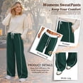 thumbnail image 4 of Women's Wide Leg Track Pants with Pockets, High Waisted Drawstring Sweatpants, Side Stripe Casual Lounge Workout Pants, 4 of 8