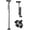 4-Feet Folding Black, variant on Walking Cane for Man Woman, Folding Walking Stick with 8-Level Adjustable Height, 4-Pronged Pivoting Base, Lightweight & Portable Aluminum Mobility Aid for Seniors Adults, 250LBS Loading (Black)