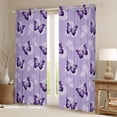 thumbnail image 2 of Homewish Purple Butterflies Black Out Curtains For Girls,Chic Floral Dandelion Curtains Pack of 2 (42x63 Each),Dreamy Princess Bedroom Curtains,Lightweight Room Decor, 2 of 6