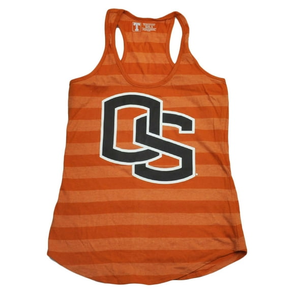 NCAA Oregon State Beavers Striped Orange Racerback Tank Top Shirt Womens 2XLarge