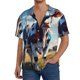 thumbnail image 1 of Fotbe Colorful Cow Pasture Camisa Estampada de Manga Corta para Hombre, Casual de Verano, Estilo Playero, Sin Arrugas-4X-Large, 1 of 5