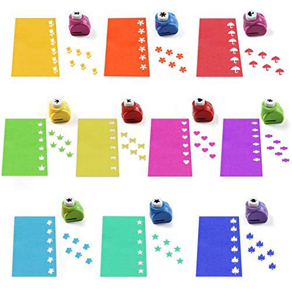 LoveInUSA Punch Craft Set 10 Pack Hole Punch Shapes Hole Punch Shape  Scrapbooking Supplies Shapes Hole Punch Great for Crafting & Fun Projects  Multicolored