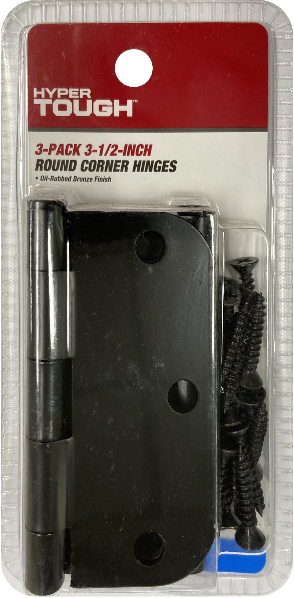 Hyper Tough New 3-1/2 in. Steel Round Corner Hinge, Oil Rubbed Bronze, 3pk