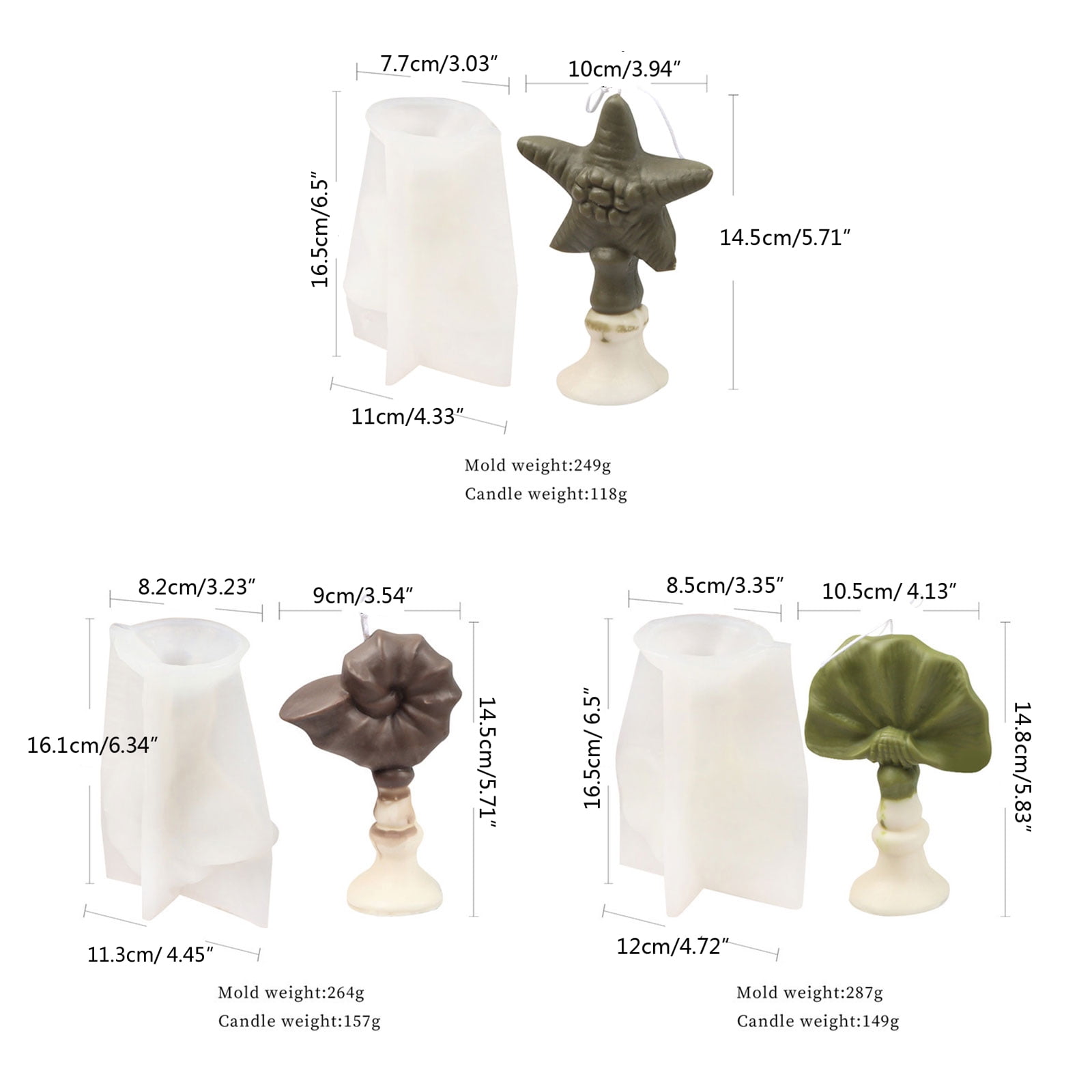 WINDLAND Marine Theme Candle Silicone Mold Conch Starfish Scallop Candle Mould for Decor