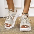 thumbnail image 5 of Sandalias de cuña de verano a la moda para mujer, zapatos de playa informales deportivos con plataforma, color beige esquí esquí Gafas de esquí, 5 of 5