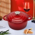 thumbnail image 2 of Enamel Cast Iron Oven, Small Heavy-Duty Pot with Lid, Enamel Pot for Stew, Braise, Bake & Everyday Cooking, Oven Safe up to 500° F, Durable Casserole Cookware, 2 of 6