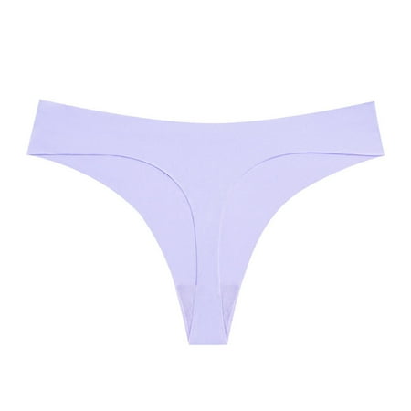 Hvyesh Women s Thongs T Back Low Waist See Through Panties Cotton Seamless Ice Silk Thongs for Women