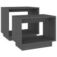 thumbnail image 3 of vidaXL Tables Basses Gigognes 2 Pcs Gris Bois Massif Pin, 3 of 5
