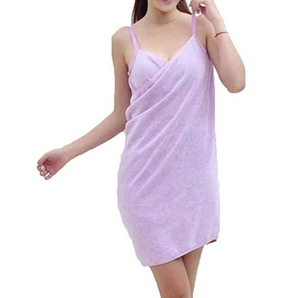 Karuedoo Women Quick Dry Bath Towel Bathrobes Cloth Robe Beach Spa