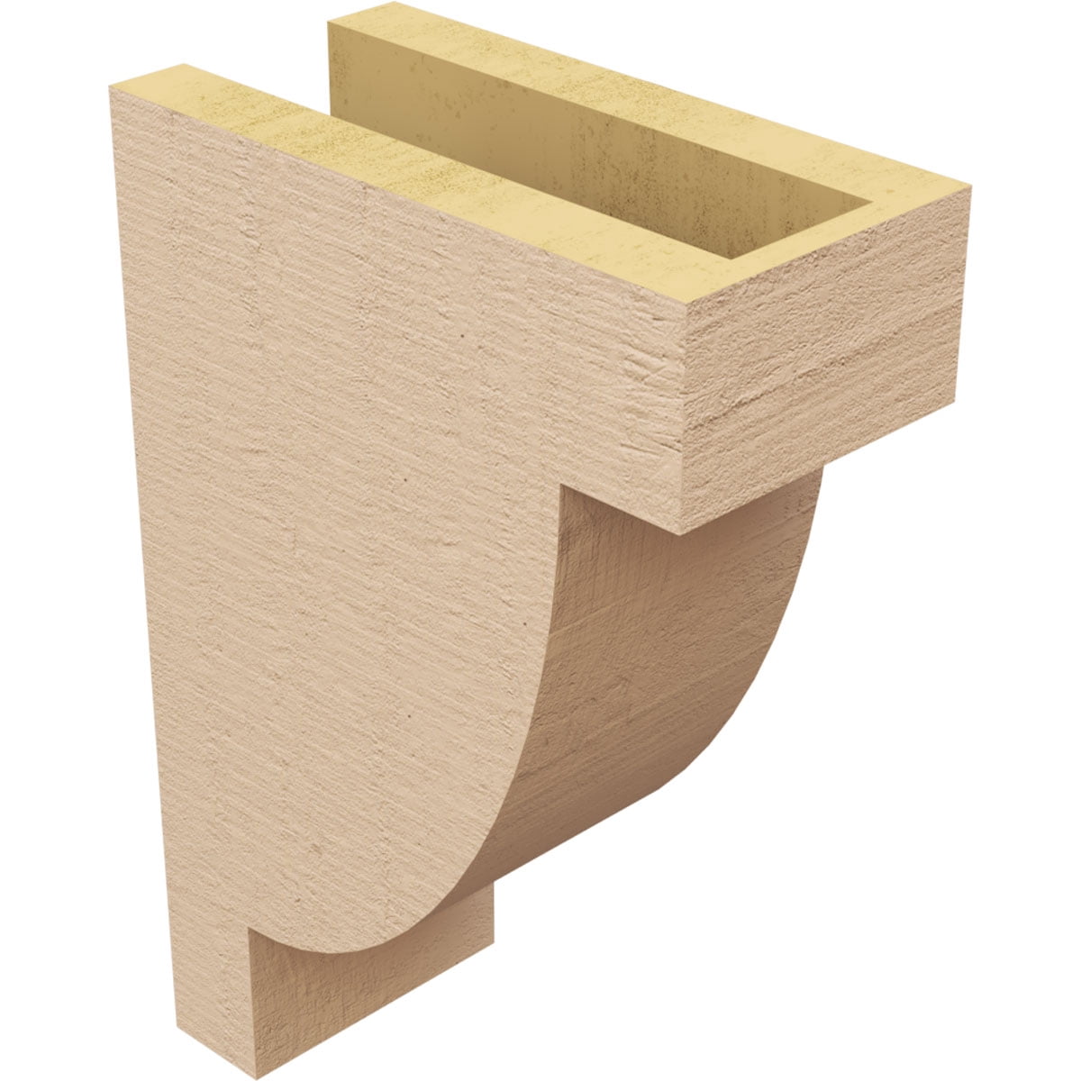4"W x 8"D x 12"H Classic Alpine Rough Cedar Woodgrain TimberThane Corbel, Primed Tan