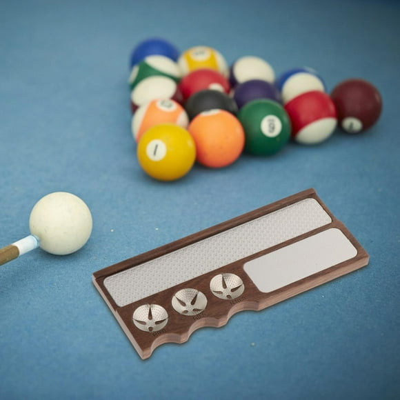 Pool Cue Tip Tool Grinder Wooden Board File Lightweight Pool Cue Maintenance Tool Billiards Cue Accessories Sander Burnisher Cue Tip Scuffer Dark Wood Color