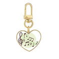 thumbnail image 1 of Flappg Musique Notes Or Coeur Porte-Clés Métal Porte-Clés, 1 of 3