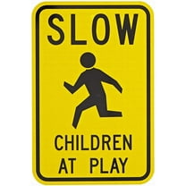Slow Children at Play Tin Caution Signs 12x16