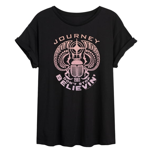 Journey - Scarab Don't Stop Believin' - Juniors Oversized Graphic T-Shirt