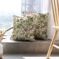 thumbnail image 6 of LALILO Throw Pillow Covers Colorful Oriental Japanese Green Flower Cushion Cover 18" x 18", 2 Pack, 6 of 6