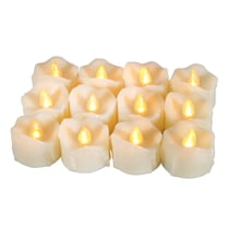 Candle Choice 12 PCS Realistic Flameless Candles with Timer, LED Tea Lights with Timer, Battery-operated LED Candles with Timer, Long Battery Life 200  Hours, Battery Included, with Drips