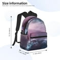 thumbnail image 4 of Picia lighthouse Waves Torrential Rain Large Capacity Backpack Classic Style Backpack Casual Backpack Water-Resistant School Work Travel Outdoor Backpack, 4 of 8