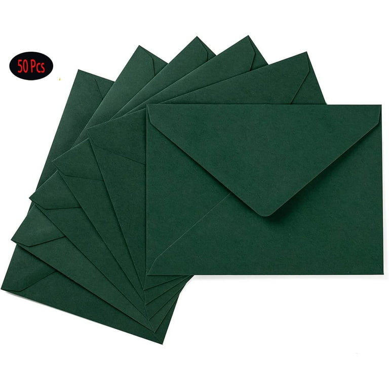 50 Pcs A7 Colorful Envelopes 5.2 x 7.2 In V Flap Invitation