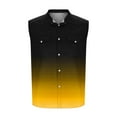 thumbnail image 4 of Blczomt Mens Big and Tall Tank Tops Button Down Casual Gradient Shirt with Pockets Collared Summer Yellow Tank Tops, 4 of 5