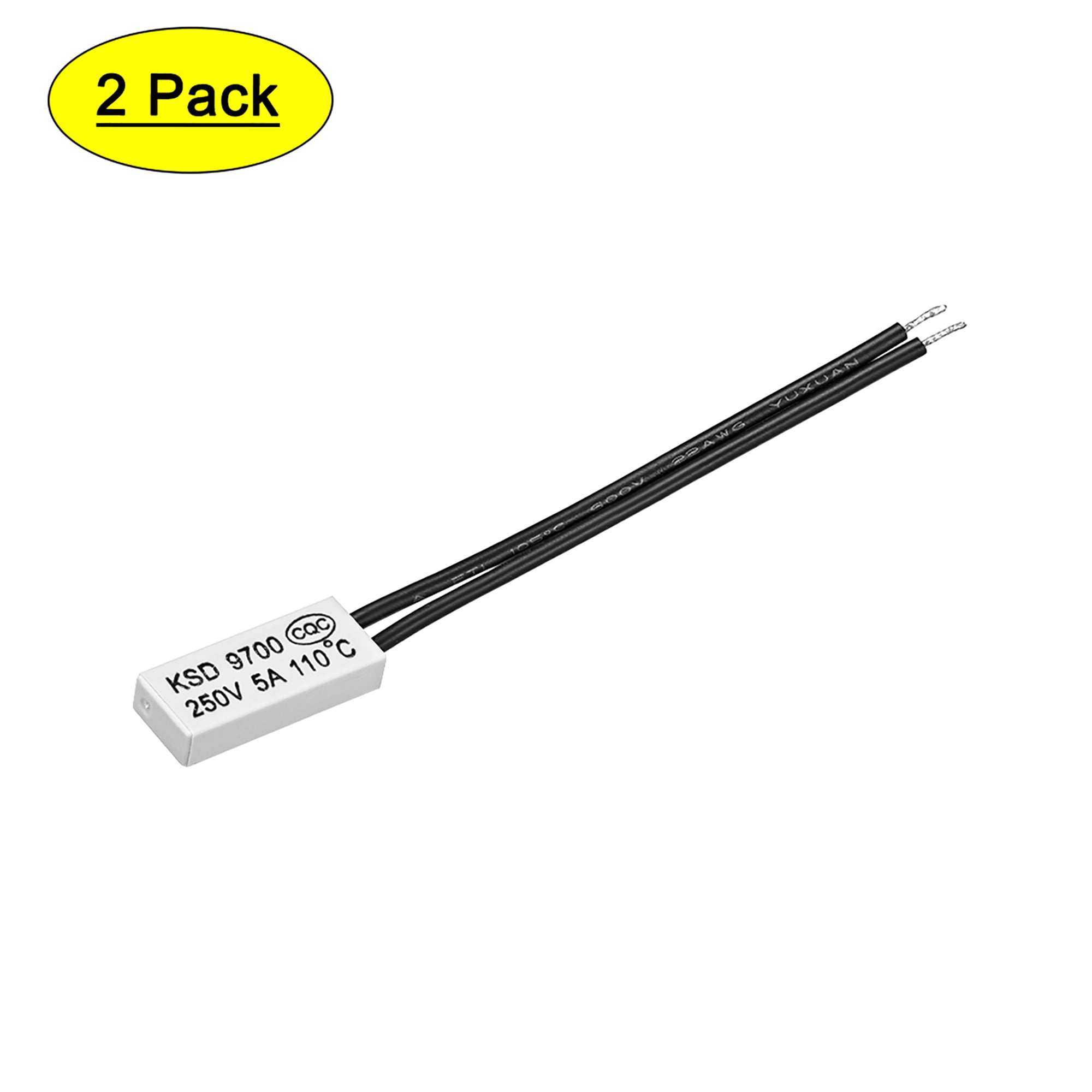 Uxcell Thermostat 110℃ N.C 5A Plastic Bimetal Temperature Control Switch Controller 2 count