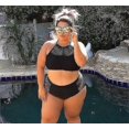 thumbnail image 3 of Women Halter Neck High Waisted Crop Top Bikini Set Swimsuits Swimwear Plus Size, 3 of 5